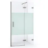 Maxaro Diamond Douchedeur | 90 cm Rvs Helder met matte strook Draaideur