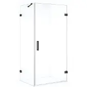 Maxaro Diamond Douchecabine | 100x80 cm Zwart chroom Helder glas Draaideur Rechthoek