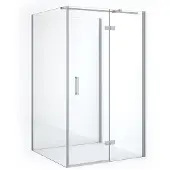 Maxaro Diamond Douchecabine | 120x110 cm Chroom Helder glas Draaideur Halfvrijstaande rechthoek