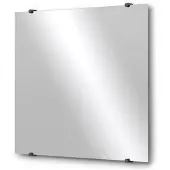 Maxaro Badkamerspiegel Solo 70x60cm Spiegelhouders Rond Zwart Chroom