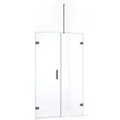 Maxaro Diamond Douchedeur | 105 cm Zwart metaal Helder glas Draaideur