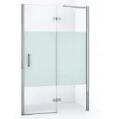 Maxaro Diamond Douchedeur | 120 cm Chroom Helder met matte strook Draaideur