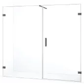 Maxaro Diamond Douchedeur | 205 cm Zwart metaal Helder glas Draaideur