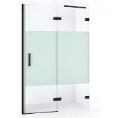 Maxaro Diamond Douchedeur | 120 cm Mat zwart Helder met matte strook Draaideur