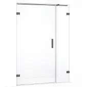 Maxaro Diamond Douchedeur | 115 cm Zwart metaal Helder glas Draaideur