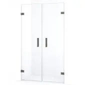 Maxaro Diamond Douchedeur | 115 cm Zwart metaal Helder glas Draaideur