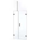 Maxaro Diamond Douchedeur | 95 cm Zwart metaal Helder glas Draaideur