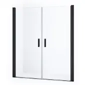 Maxaro Diamond Douchedeur | 140 cm Mat zwart Helder glas Pendeldeur