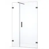 Maxaro Diamond Douchedeur | 95 cm Zwart metaal Helder glas Draaideur
