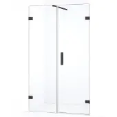 Maxaro Diamond Douchedeur | 105 cm Zwart chroom Helder glas Draaideur