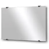 Maxaro Badkamerspiegel Solo 70x40cm Spiegelhouders Rond Zwart Chroom