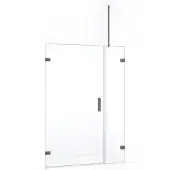 Maxaro Diamond Douchedeur | 135 cm Zwart metaal Helder glas Draaideur