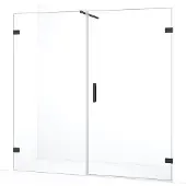 Maxaro Diamond Douchedeur | 175 cm Zwart chroom Helder glas Draaideur