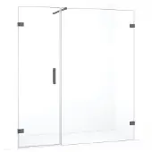 Maxaro Diamond Douchedeur | 175 cm Zwart metaal Helder glas Draaideur