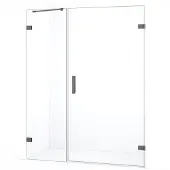 Maxaro Diamond Douchedeur | 145 cm Zwart metaal Helder glas Draaideur