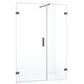 Maxaro Diamond Douchedeur | 115 cm Zwart metaal Helder glas Draaideur