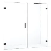 Maxaro Diamond Douchedeur | 195 cm Zwart chroom Helder glas Draaideur