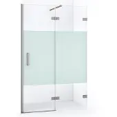 Maxaro Diamond Douchedeur | 120 cm Rvs Helder met matte strook Draaideur