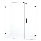 Maxaro Diamond Douchedeur | 175 cm Zwart chroom Helder glas Draaideur