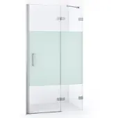 Maxaro Diamond Douchedeur | 100 cm Chroom Helder met matte strook Draaideur