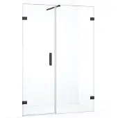 Maxaro Diamond Douchedeur | 135 cm Zwart chroom Helder glas Draaideur
