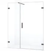 Maxaro Diamond Douchedeur | 135 cm Zwart metaal Helder glas Draaideur