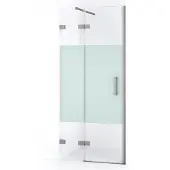 Maxaro Diamond Douchedeur | 80 cm Rvs Helder met matte strook Draaideur