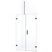 Maxaro Diamond Douchedeur | 115 cm Zwart chroom Helder glas Draaideur