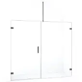 Maxaro Diamond Douchedeur | 205 cm Zwart metaal Helder glas Draaideur
