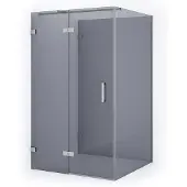 Maxaro Diamond Douchecabine | 120x120 cm Chroom Rookglas Draaideur Halfvrijstaande vierkant