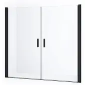 Maxaro Diamond Douchedeur | 200 cm Mat zwart Helder glas Pendeldeur