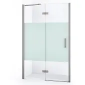Maxaro Diamond Douchedeur | 110 cm Rvs Helder met matte strook Draaideur