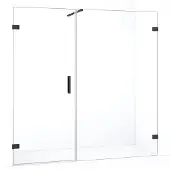 Maxaro Diamond Douchedeur | 195 cm Zwart chroom Helder glas Draaideur