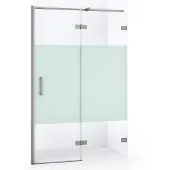 Maxaro Diamond Douchedeur | 110 cm Rvs Helder met matte strook Draaideur
