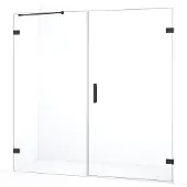 Maxaro Diamond Douchedeur | 175 cm Zwart chroom Helder glas Draaideur