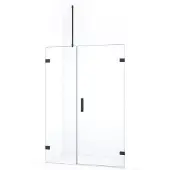 Maxaro Diamond Douchedeur | 115 cm Zwart chroom Helder glas Draaideur