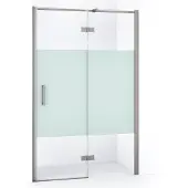 Maxaro Diamond Douchedeur | 120 cm Rvs Helder met matte strook Draaideur