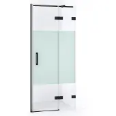 Maxaro Diamond Douchedeur | 80 cm Mat zwart Helder met matte strook Draaideur