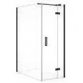 Maxaro Diamond Douchecabine | 140x80 cm Zwart chroom Helder glas Draaideur Rechthoek