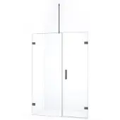 Maxaro Diamond Douchedeur | 125 cm Zwart metaal Helder glas Draaideur