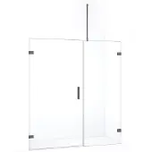 Maxaro Diamond Douchedeur | 175 cm Zwart metaal Helder glas Draaideur