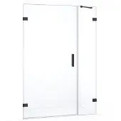 Maxaro Diamond Douchedeur | 135 cm Zwart chroom Helder glas Draaideur