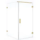 Maxaro Diamond Douchecabine | 140x100 cm Goud Helder glas Draaideur Rechthoek