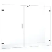 Maxaro Diamond Douchedeur | 225 cm Zwart metaal Helder glas Draaideur