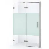 Maxaro Diamond Douchedeur | 110 cm Rvs Helder met matte strook Draaideur