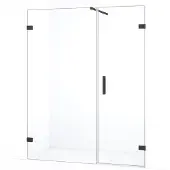 Maxaro Diamond Douchedeur | 145 cm Zwart chroom Helder glas Draaideur