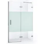 Maxaro Diamond Douchedeur | 120 cm Chroom Helder met matte strook Draaideur