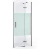 Maxaro Diamond Douchedeur | 80 cm Rvs Helder met matte strook Draaideur