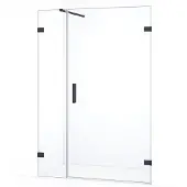 Maxaro Diamond Douchedeur | 125 cm Zwart chroom Helder glas Draaideur