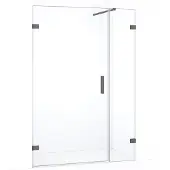 Maxaro Diamond Douchedeur | 135 cm Zwart metaal Helder glas Draaideur